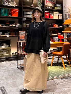 「niko and...（ニコアンド）のアイテム（キャップ）」を使った、RENAさん（レディース・153cm）の秋コーディネート