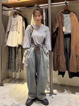 「アイテム（ストール/ショール）」を使った、RENAさん（レディース・153cm・40代）の秋コーディネート