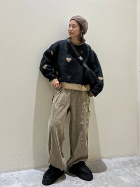「アイテム（帽子）」を使った、RENAさん（レディース・153cm・40代）の秋コーディネート