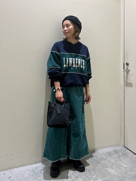 「アイテム（帽子）」を使った、RENAさん（レディース・153cm・40代）の秋コーディネート
