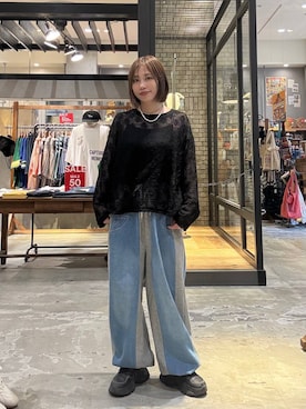 「アイテム（デニムパンツ）」を使った、RENAさん（レディース・153cm・40代）の秋コーディネート