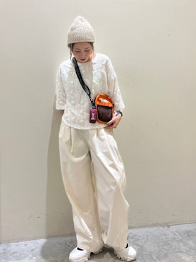 「アイテム（帽子）」を使った、RENAさん（レディース・153cm・40代）の夏コーディネート