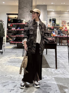 「アイテム（キャップ）」を使った、RENAさん（レディース・153cm・40代）の冬コーディネート