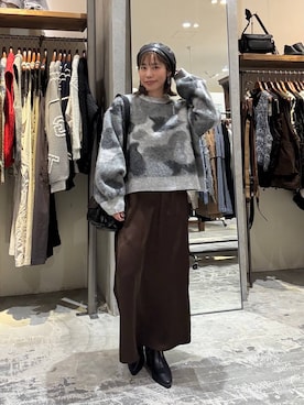 「niko and...（ニコアンド）のオリジナルPUマルチポケットショルダーバッグ（ショルダーバッグ）」を使った、RENAさん（レディース・153cm）の冬コーディネート