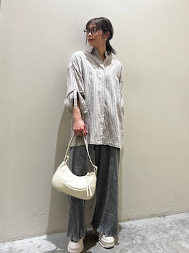 「niko and...（ニコアンド）のオリジナルスニーカーソールローファー（ローファー）」を使った、RENAさん（レディース・153cm）の春コーディネート
