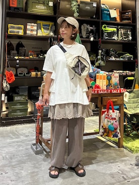 「アイテム（Tシャツ/カットソー）」を使った、RENAさん（レディース・153cm・40代）の夏コーディネート