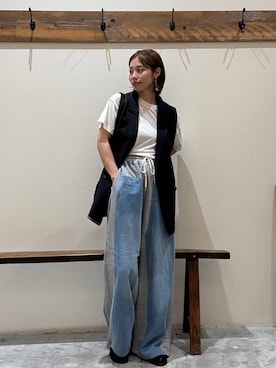 「アイテム（デニムパンツ）」を使った、RENAさん（レディース・153cm・40代）の夏コーディネート