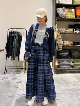 「アイテム（帽子）」を使った、RENAさん（レディース・153cm・40代）の夏コーディネート