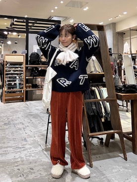 「niko and ...」｜「アイテム（スリッポン）」を使った、RENAさん（レディース・153cm）の冬コーディネート