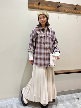 「アイテム（帽子）」を使った、RENAさん（レディース・153cm・40代）の秋コーディネート