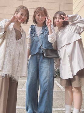 「アイテム（チュニック）」を使った、RENAさん（レディース・153cm）の秋コーディネート