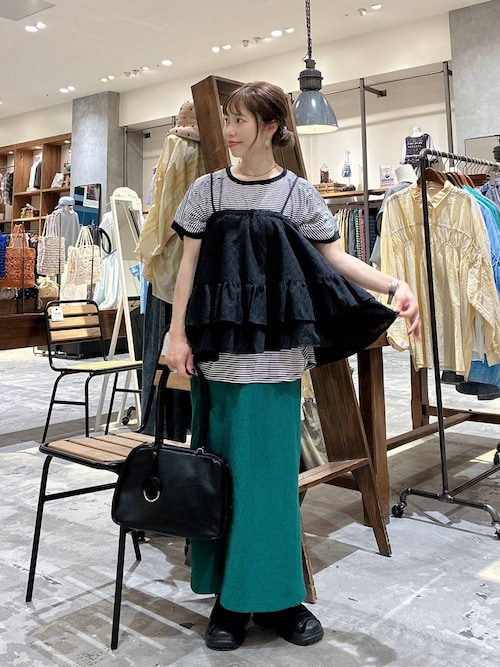 セール】袖シャーリングひんやりプルオーバー（Tシャツ
