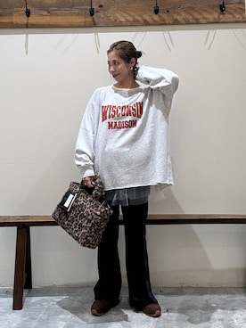 「niko and...（ニコアンド）のアイテム（トートバッグ）」を使った、RENAさん（レディース・153cm）の秋コーディネート