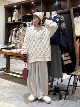 「アイテム（アームカバー）」を使った、RENAさん（レディース・153cm）の秋コーディネート