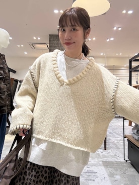 「アイテム（スカート）」を使った、RENAさん（レディース・153cm・40代）の冬コーディネート