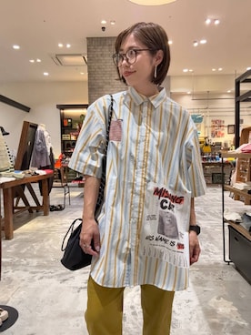 「アイテム（メガネ）」を使った、RENAさん（レディース・153cm・40代）の夏コーディネート