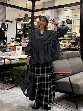 「アイテム（帽子）」を使った、RENAさん（レディース・153cm・40代）の秋コーディネート