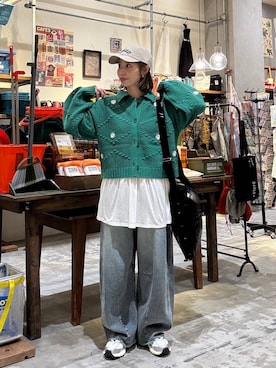 「niko and...（ニコアンド）のオリジナル2WAYテープトートバッグ（トートバッグ）」を使った、RENAさん（レディース・153cm）の秋コーディネート