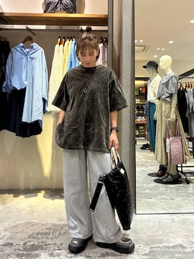 「アイテム（スウェットパンツ）」を使った、RENAさん（レディース・153cm・40代）の夏コーディネート
