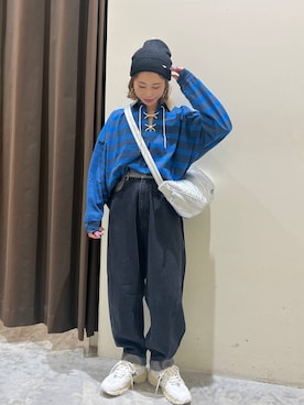 「アイテム（帽子）」を使った、RENAさん（レディース・153cm・40代）の秋コーディネート