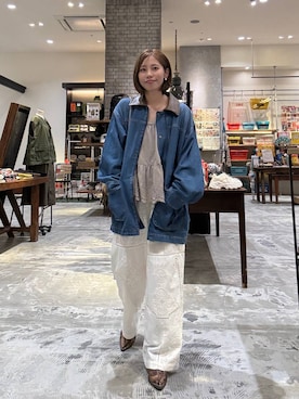 「アイテム（デニムジャケット）」を使った、RENAさん（レディース・153cm・40代）の夏コーディネート