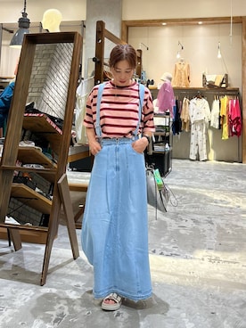 「デニムワンピース」｜RENAさん（レディース・153cm・30代）の夏コーディネート