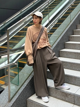 「アイテム（スウェット）」を使った、RENAさん（レディース・153cm・40代）の夏コーディネート