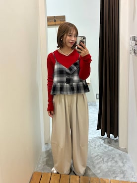 「アイテム（キャミソール）」を使った、RENAさん（レディース・153cm・40代）の秋コーディネート