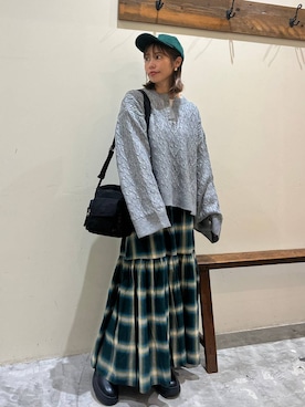 「アイテム（帽子）」を使った、RENAさん（レディース・153cm・40代）の秋コーディネート