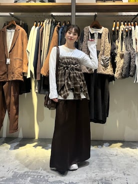 「niko and...（ニコアンド）のボリュームソールスニーカー（スニーカー）」を使った、RENAさん（レディース・153cm）の秋コーディネート