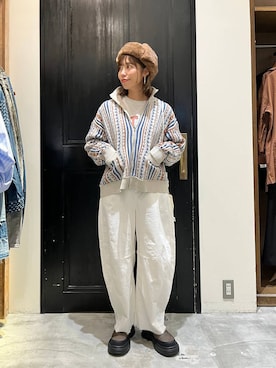 「アイテム（帽子）」を使った、RENAさん（レディース・153cm・40代）の秋コーディネート