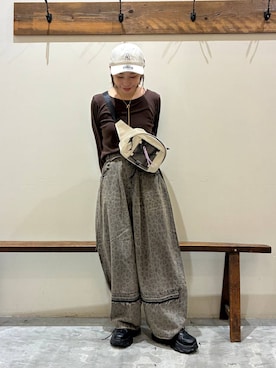 「アイテム（ボディバッグ/ウエストポーチ）」を使った、RENAさん（レディース・153cm・40代）の夏コーディネート