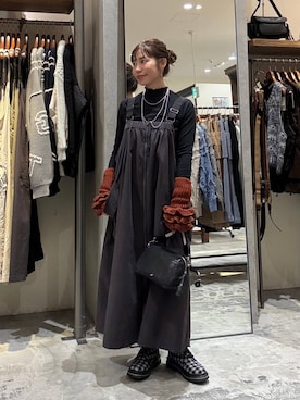 「アイテム（アームカバー）」を使った、RENAさん（レディース・153cm）の冬コーディネート