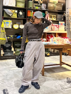 「アイテム（帽子）」を使った、RENAさん（レディース・153cm・40代）の秋コーディネート