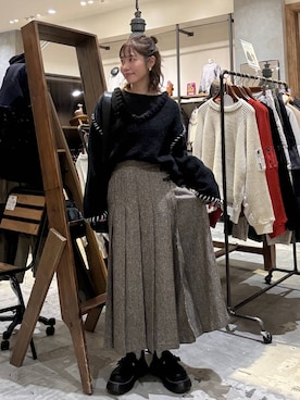 「niko and...（ニコアンド）のオリジナルPUマルチポケットショルダーバッグ（ショルダーバッグ）」を使った、RENAさん（レディース・153cm）の冬コーディネート