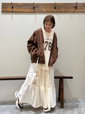 「アイテム（スカート）」を使った、RENAさん（レディース・153cm・40代）の夏コーディネート