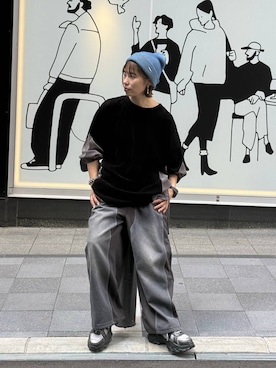 「アイテム（ニットキャップ/ビーニー）」を使った、RENAさん（レディース・153cm）の夏コーディネート