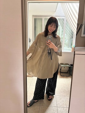 「niko and...（ニコアンド）のアイテム（その他パンツ）」を使った、RENAさん（レディース・153cm）の夏コーディネート