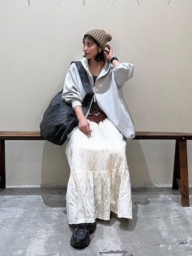 「アイテム（ショルダーバッグ）」を使った、RENAさん（レディース・153cm・40代）の秋コーディネート