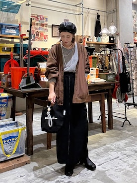「アイテム（スマホグッズ）」を使った、RENAさん（レディース・153cm）の秋コーディネート