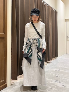 「アイテム（帽子）」を使った、RENAさん（レディース・153cm・40代）の秋コーディネート