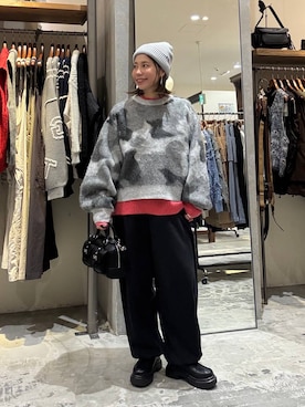 「アイテム（ボストンバッグ）」を使った、RENAさん（レディース・153cm・40代）の冬コーディネート