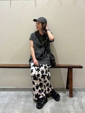 「アイテム（帽子）」を使った、RENAさん（レディース・153cm・40代）の夏コーディネート