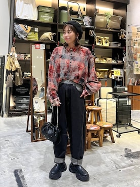 「アイテム（帽子）」を使った、RENAさん（レディース・153cm・40代）の秋コーディネート