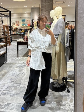 「アイテム（スウェットパンツ）」を使った、RENAさん（レディース・153cm・40代）の夏コーディネート