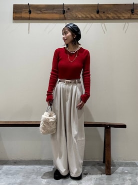 「アイテム（ショルダーバッグ）」を使った、RENAさん（レディース・153cm・40代）の秋コーディネート