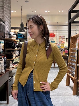 「アイテム（ストール/ショール）」を使った、RENAさん（レディース・153cm）の秋コーディネート