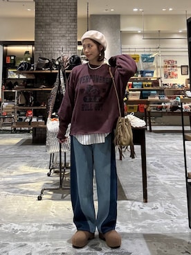 「アイテム（スウェット）」を使った、RENAさん（レディース・153cm・40代）の秋コーディネート