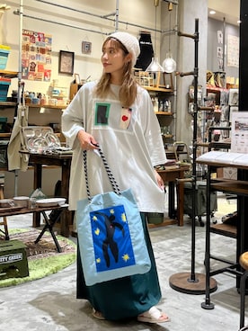「アイテム（帽子）」を使った、RENAさん（レディース・153cm・40代）の夏コーディネート