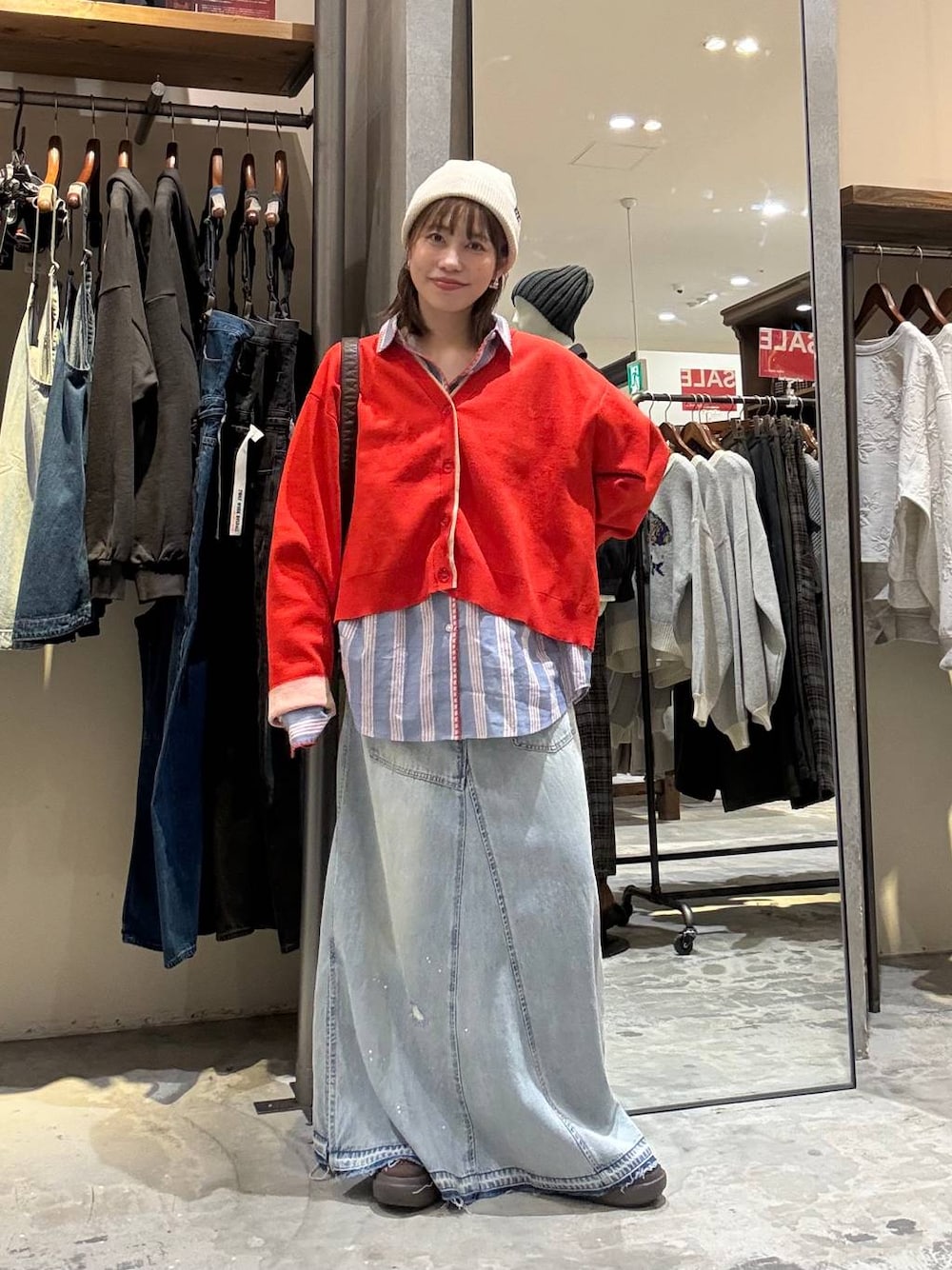 NKJ 2026SS] スリットロングデニムスカートを使った人気ファッション